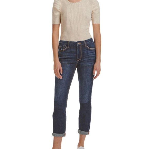 NWT JEN7 BY 7 FOR ALL MANKIND SLIM BOYFRIEND JEANS DARK VINTAGE 00 - Picture 1 of 12